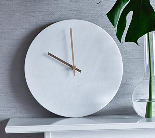 SHFANG Creative Marble Minimalist clock/Nordic style living room clock, home decor gift, black white 29*29cm , 2