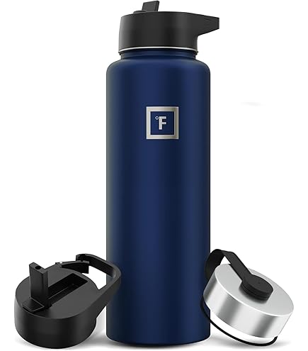 Iron Flask Edelstahl Trinkflasche 3.8L – Doppelwandig Isoliert, 2 Deckel (Strohhalm & Auslauf), BPA-frei