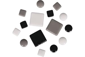 Rayher Fancy tesselles mosaïque verre, ø 12mm env. 395 pces blanc/noir, 14826000