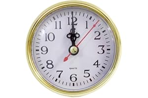 FEEGOW Inserto de reloj de cuarzo, movimiento silencioso, DIY 65 mm, 80 mm, 90 mm, 105 mm, 110 mm, repuesto de movimiento de cuarzo dorado (80 mm)