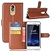 Produktbild Guran® PU Ledertasche Case für Cubot R9 Smartphone Flip Deckung Standfunktion und Karte Slot Telefonkasten Etui-braun