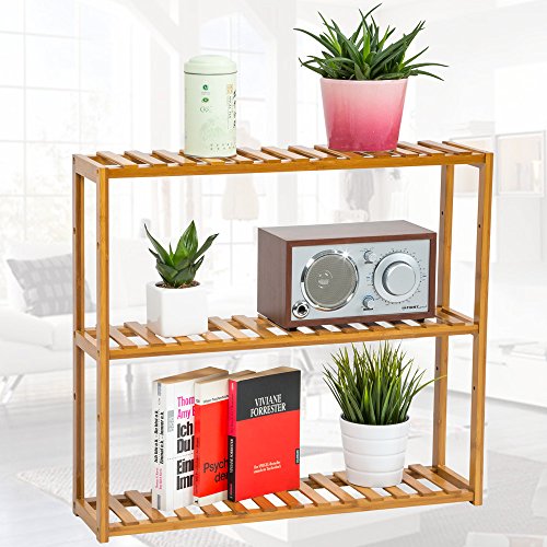 TecTake Standregal mit 3 Böden Küchenregal Badregal Holz 60x15x54,5cm - 3