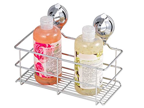 Tatkraft Dusche Caddy Duschkorb Regal Dusche Verchromter Stahl Trigger-Saugnäpfe ohne bohren