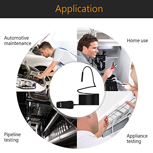 WiFi Endoskop,ROTEK Drahtlose Inspektionskamera,2.0 Megapixel 1080P HD Endoskopkamera,IP68 Wasserdichte SanitÃ¤r Schlange Kamera mit 8 LED-Leuchten fÃ¼r IOS Android Smartphone,Tablette - 5 Meter