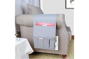 Kelsin Divano Organizzatore Impermeabile Antiscivolo Pieghevole Portatile Tasca Porta Telecomandi con 5 Tasche e 1 Soppalco per Telefoni, Libri, riviste