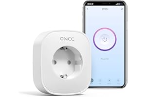 GNCC Enchufe Inteligente Alexa 16A Enchufe WiFi Alexa con monitor de consumo de energía, compatible con Alexa y Google Home, Smart Plug con control remoto y función de temporizador 3680W