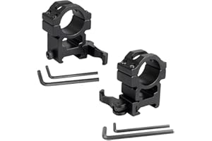 APLUSGEAR 2pcs/Set Aluminum 25.4mm Quick Release Scope Ring Mounts for 20mm Picatinny Rails