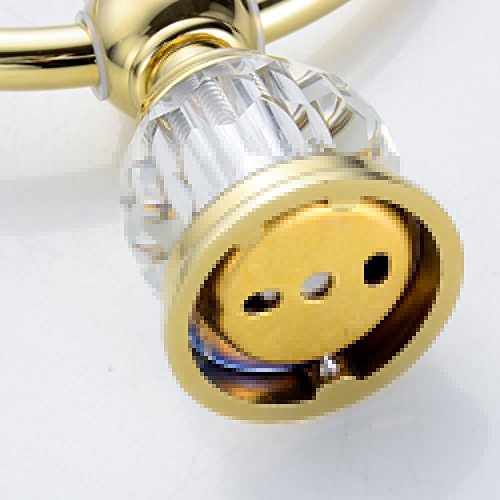 Weare Home Bohren Wandmontag Wandhalterung Bohren Befestigung Luxus Modern Poliert Gold finished Messing Handtuchring Handtuchhalter mit Kristall für Badezimmer Dusche Küche - 6