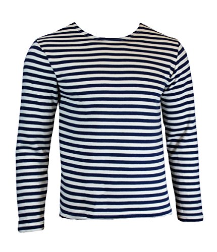 Russische Marine-blauer Streifen-Winter Telnjaschka Jumper (Medium - 40 inch)