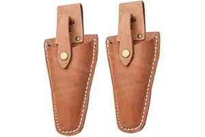 LIUMMRCY 2 Piezas de Funda para podadora Funda de Cuero para podadora de Mano alicates de jardín Soporte para Tijeras con Funda de Cuero a presión Fundas para Herramientas Funda para jardinería Bolsa