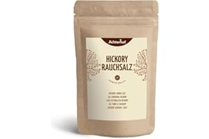 VOM-ACHTERHOF Sel fumé Hickory 500g | à l'arôme exquis de fumée | sel pour barbecue américain | idéal pour les sauces, les marinades ou pour la préparation de rôtis ou de viandes grillées | vom Achterhof