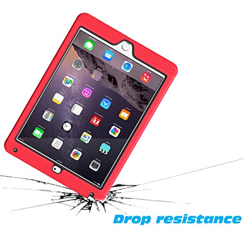 MoKo Funda para iPad Air 2 - Plegable Silicona Durable Protector con Funci  n de Soporte Trasera Dura Cover Case Para Apple iPad Air 2 9 7 Pulgadas Tableta  ROJO