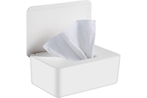 NATTHSWE Wet Wipes Dispenser Box, Baby Wipes Dispenser Toilet Wipes Dispenser Box Dry Tissue Box Cover Holder Keep Wipes Fresh with Lid Seal Dustproof Tissue Storage Box Case
