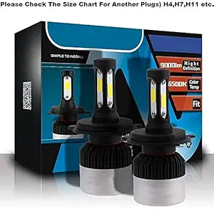 OTOROYS 2 YEAR WARRANTY Geniune H4 Hi/Lo 9000LM 6500K 72 W LED Automotive Headlight Bulbs Auto Conversion Driving Lamp (Cool White light) (H4)