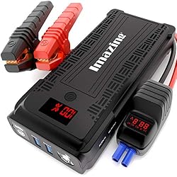 Imazing Booster Batterie, 2500A 20000mAh Portable Jump Starter (Jusqu'à 8.0L Essence 8.0L Gazole), Démarrage de Voiture avec Lamp LED, Pinces de sûreté intelligentes, QuickCharge 3.0, UL Certifié