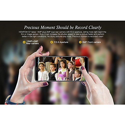 HOMTOM S7 Smartphone 4G-LTE Android 7.0 5.5 Pollici MTK6737 Quadcore 1.3GHz 3GB RAM 32GB ROM Fotocamera Davanti 8MP Indietro Dual 13 MP + 2MP 2900mAh Impronta Digitale