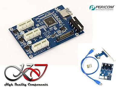 KALEA-INFORMATIQUE © - Riser réplicateur PCI Express 1x vers 3 ports 1x - AVEC PLAQUE
