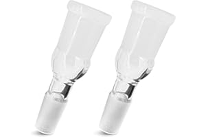 KALEXION Adattatore in vetro per bong – Testa per bong – Bong testa per accessori bong, testa in vetro per bong, spina da 14 mm su presa da 18 mm, testa per bong Chillum adattatore accessori per tubo di vetro