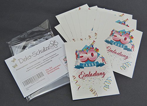 Einladungskarten zum runden Geburtstag. Unsere Varianten dazu mit jeweils 10 Stück für den 30 Geburtstag, den 40 Geburtstag und auch den 50 Geburtstag. - 2