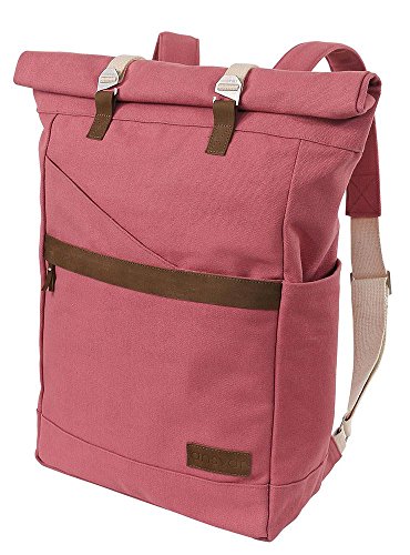 Ansvar Rucksack aus Bio Baumwoll Canvas - Altrosa - Hochwertiger Damen & Herren Vintage Tagesrucksack aus 100% nachhaltigen Materialien - Der erste Rucksack mit GOTS & Fairtrade Zertifikat