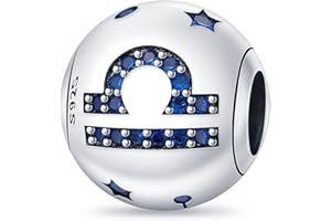 TINSLO Ciondolo 12 Costellazioni Argento Sterling 925 con Cubic Zirconia Pendenti per Pandora Braccialetti, Compatibile con Braccialetti e Collane europei, perfetto Regali per Moglie e Ragazze