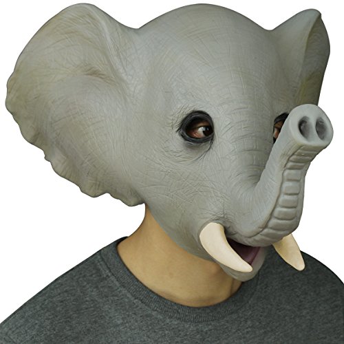 Latex Maske Elefant,Cusfull Deluxe Latex Gummi Vollmaske für Halloween Party Karneval Kostüm-Dekorationen - 5