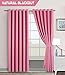 Produktbild Ring Top Paar Verdunklungsvorhänge mit Ösen für Schlafzimmer/Wohnzimmer Energiesparend Vorhänge + 2 Raffhalter, rose, 66" Width x 54" Drop