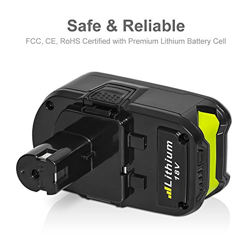 2 Packs 18V 5.0Ah Lithium Battery with Recharge Indicator for Ryobi ONE+ P108 P107 P122 P104 P105 P102 P103