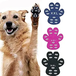 Shopipistic Multi-Color Paw Protector Self Adhesive Dog Pads, Dog Shoes Replacement, Anti Slip Disposable Toe Pad for Better Friction on Slippery and Hard Surface Size 2XL (Pack of 3 Sets, 12 pcs)