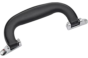 ChenXi Shop 1 Pieces PU Leather Handle for Guitar Musical Box Handbags Gift Boxes Wine Boxes Luggage Toolbox Trolley Instrument Case Black Silver