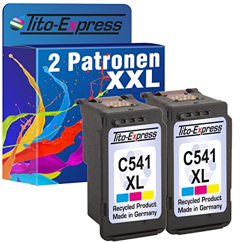 PlatinumSerie® 2x Tinten-Patrone für Canon CL-541 XL Color MG4120 MX515 MX525 MG4250 MG3250 MG2150 MG3140