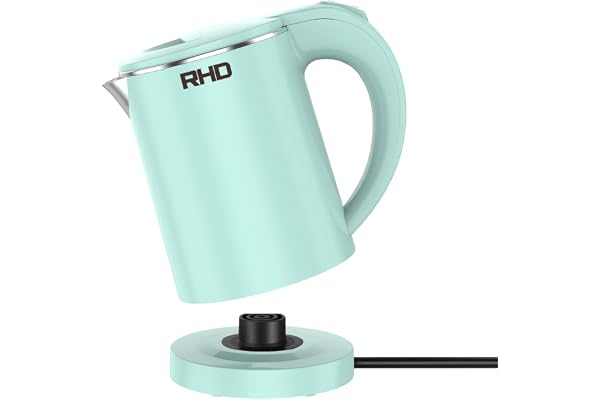 0.5L Petite bouilloire électrique portable pour faire bouillir l'eau, bouilloire de voyage en acier inoxydable, théière à ébullition rapide, parfaite pour la cuisine en voyage, le café, le thé (vert)