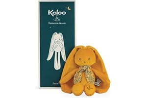Kaloo - Lapinoo - Pantin Lapin - Peluche Bébé Bi-Matières Jersey et Tricot - 25 cm - Couleur Ocre - Matières très Douces - Boîte Cadeau - Dès la Naissance, K969943