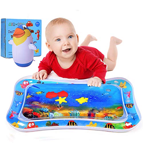 Inflatable Baby Water Play Mat YANX Baby's Tummy Time Playmat for Infants Toddlers Leakproof BPA Free Activity Center Pad with an Extra Penguin Toys