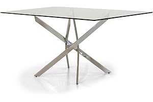 ITALIAN CONCEPT CRIBEL Tavolo Royal, Metallo Cromato, Vetro temperato, 160 x 90 x 75 cm