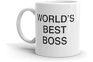 DEOQASH Tazza in ceramica con scritta “World’s best boss”, “Dunder Mifflin” (The Office), 325 ml