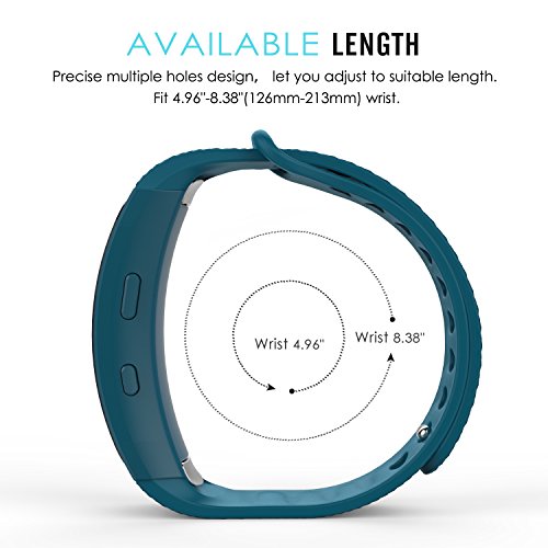 MoKo Samsung Gear Fit2 Correa  Fit 2 Pro Pulsera Deportiva Silicona Suave Reemplazo Sport Band para Samsung Gear Fit 2 SM-R360 Smart Watch  Azul Oficial  3 Piezas de Bandas incluido para 2 Longitudes 