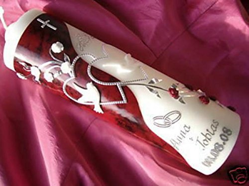 Hochzeitskerze 250/70 mm inkl. Beschriftung H-02