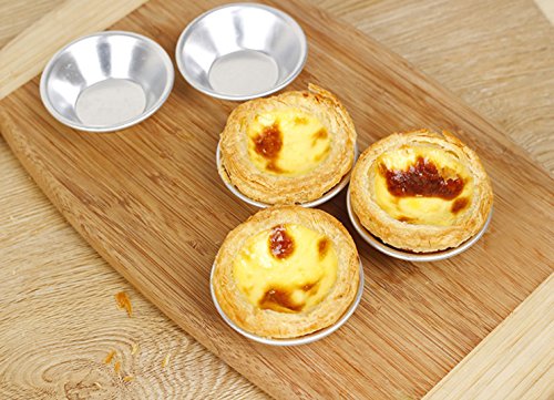 Keysui 24 eloxierten Aluminium-Ei Tart Cupcake Kuchen Cookie Form Puddingform Backen Werkzeug - 4