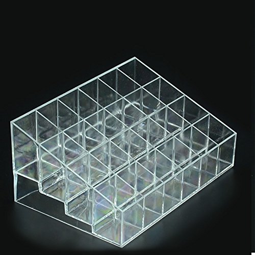 mobengo 24 Ständer Acryl Kosmetik Make-up Holder Organizer für Lippenstift, Pinsel CLEAR Case Display Rack transparent - 3