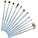 Produktbild Artist Pinsel-Set - 12 Profi-Pinsel-Set für Gesichts- und Körperbemalung, Acryl-, Aquarell- & Ölfarbe, Holzgriffe ohne Schuppen Nylonborsten, feiner runder spitzer Flach- & Fächerpinsel, Kunstzubehör