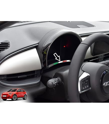 Décoration Poignées Porte Couvercles Poignées Fiat 600/600e - Kit 4 Pièces Acier Inox Hybride Rouge - Accessoires Tuning Coque Acier Inox Fiat