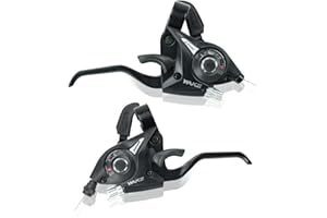 CYSKY Manettes de Vitesse 3x7 / 3x8 Vitesses VTT Vélo Frein Shifter, Levier de Vitesse Gauche Droite avec Indicateur de Vitesse et Câble de Frein pour Vélo de Montagne et de Route