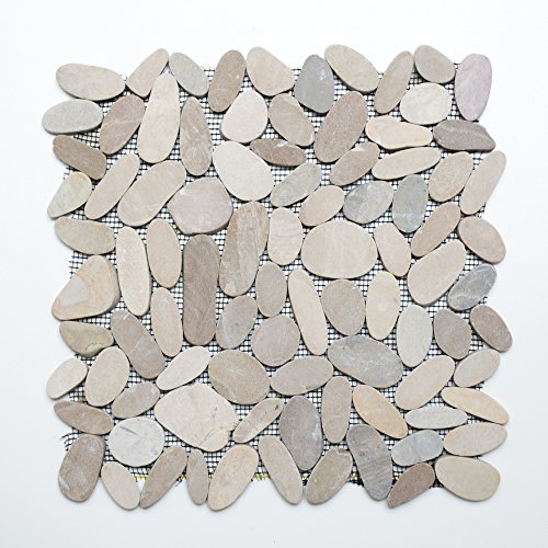 Preisvergleich Produktbild Mosaikfliesen Fliesen Mosaik Küche Bad WC Wohnbereich Fliesenspiegel Kiesel geschnitten Naturstein 8mm #K390