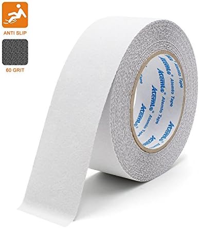Anti Slip Adhesive Tape, Atemto Non Skid Abrasive Safety Tape 2 inches 33ft Traction Heavy Duty Industry Grade Anti-Slip Anti-Skid Tape Grit Tape for Stair Porch Bathroom Kid The Old (50mm, White)