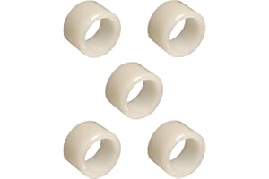 cyclingcolors 5x Distanziali Boccole Flangiate senza Collare Rondelle in Plastica Nylon 6.6 Naturale Tondo Isolamento, 12 x 14 x 10mm