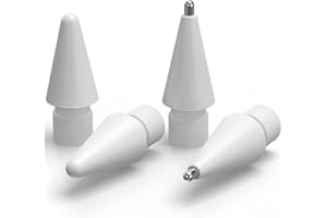 Lot de 4 Pointes pour Apple Pencil (USB-C), 1 & 2 Gén, ACOCOBUY 2 Packs D'Pointe Ordinaires et 2 Packs D'Pointe Métal de Rechange pour Apple Pencil, 1ère et 2ème Gén Embouts pour Pencil Pointes(Blanc)