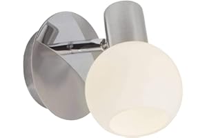 BRILLIANT lámpara Tiara aplique de pared hierro/blanco | 1x D45, E14, 40W, adecuado para lámparas de caída (no incluidas) | Escala A ++ a E | Cabeza giratoria