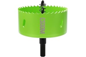 CSOOM 85 mm M42 Bi-metalowa otwornica koronka wiertnicza do prac w płytach gipsowo-kartonowych, tworzywie sztucznym, drewnie, cienkim metalu, cienkiej blasze stalowej, wydajne narzędzie wiertnicze