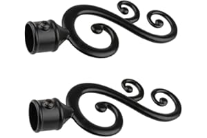 SM SunniMix 1 Paar Kugel Retro Endstücke für Gardinenstangen Fenster Vorhang -22mm, 1# schwarz